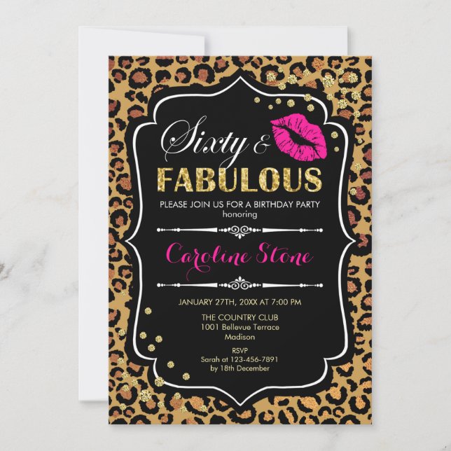 Invitation 60e anniversaire - Soixante fabuleux Empreinte de  (Devant)