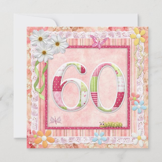 Invitation 60e anniversaire style scrapbooking (Devant)