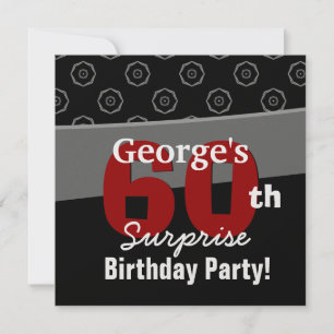 Invitation 60e anniversaire surprise Cravate géométrique blan
