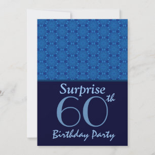Invitation 60e anniversaire Surprise Party Blue Stars Metalli
