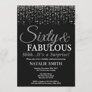 Invitation 60e anniversaire surprise Soixante et fabuleux arg