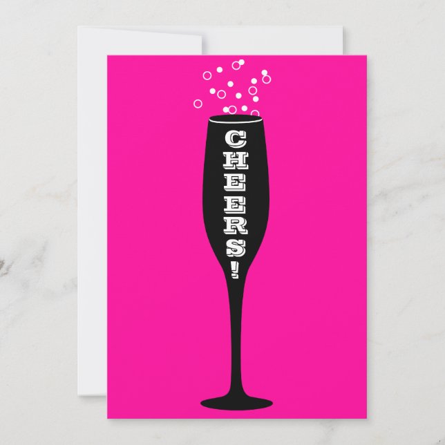 Invitation 60e anniversaire - toast au champagne! (Devant)