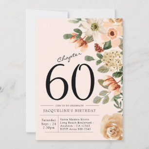 Invitation 60e anniversaire Vintage Floral