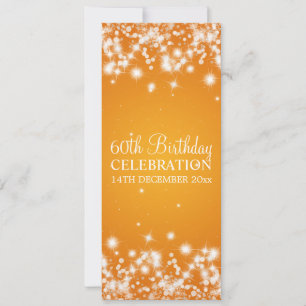 Invitation 60e Birthday Party Winter Sparkle Orange
