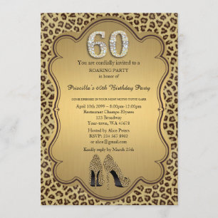 Invitation 60e,Fête d'anniversaire 60e,Chaussures à talons ha