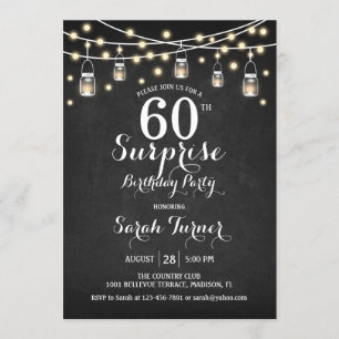 Invitation 60e fête d'anniversaire - Chalkboard White