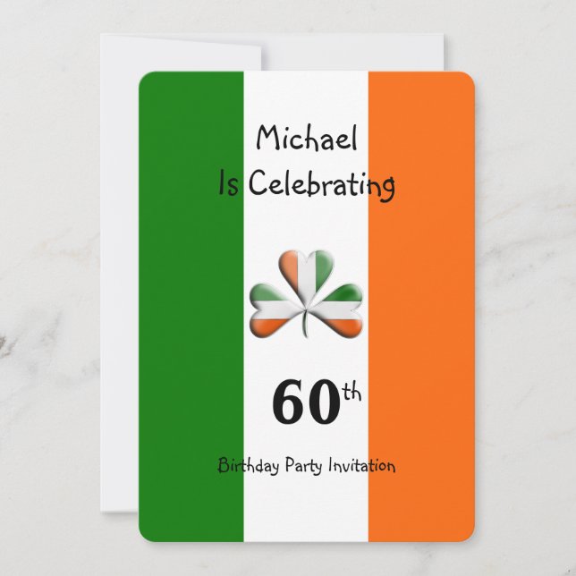 Invitation 60e fête d'anniversaire irlandaise (Devant)