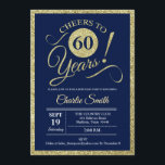 Invitation 60e fête d'anniversaire - Marine Gold N'IMPORTE QU<br><div class="desc">60e Anniversaire Invitation de fête en fausse parties scintillant or et bleu marine. Salutations à 60 ans ! Merci de nous envoyer un message si vous avez besoin d'une personnalisation plus poussée.</div>