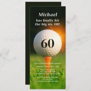 Invitation 60e fête d'anniversaire Modern Adult Golf Soixante