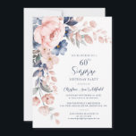 Invitation 60e fête d'anniversaire Pink Floral<br><div class="desc">Célébrez le jalon de 60 avec grâce, élégance et style avec nos invitations de fête de 60e anniversaire personnalisées! Conçues spécialement pour cette occasion monumentale, nos invitations mêlent la beauté de la nature au charme épuré de la mode contemporaine. Nos invitations à la fête du 60e anniversaire sont plus qu'un...</div>