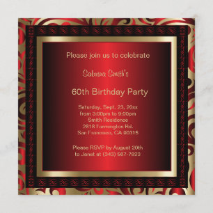 Invitation 60e fête d'anniversaire Texte do-it-yourself
