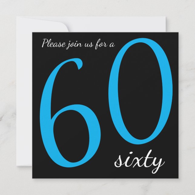Invitation 60e fête d'anniversaire | Texte do-it-yourself (Devant)