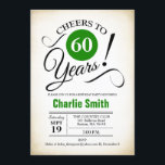 Invitation 60e fête d'anniversaire - Vert noir blanc<br><div class="desc">60e Anniversaire Invitation en Blanc Vert Noir avec arrière - plan crémeux rétro. Salutations à 60 ans ! Peut être personnalisé dans n'importe quelle année. S'il vous plaît,  envoyez-moi un message si vous avez besoin d'une personnalisation plus poussée.</div>
