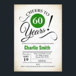 Invitation 60e fête d'anniversaire - Vert noir blanc<br><div class="desc">60e Anniversaire Invitation en Blanc Vert Noir avec arrière - plan crémeux rétro. Salutations à 60 ans ! Peut être personnalisé dans n'importe quelle année. S'il vous plaît,  envoyez-moi un message si vous avez besoin d'une personnalisation plus poussée.</div>