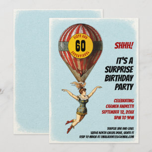 Invitation 60e Fille Balloon Cirque