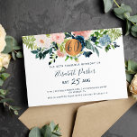 Invitation 60e Fleurs de marine moderne aquarelle fête d'anni<br><div class="desc">Bouquets rose de pivoine rose, ivoire blanc, pêche et bleu marine, avec feuillage vert sauge et cercle de parties scintillant en cuivre métallisé faisant un glam moderne horizontale féminine jalon soixante et fabuleux anniversaire invitation avec un script de typographie chic et entièrement modifiable. Convient à tout thème de jardin de...</div>