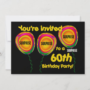 Invitation 60e Modèle d'invitation à la fête d'anniversaire S