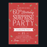 Invitation 60e Parties scintillant Confetti Surprise Party In<br><div class="desc">Cette invitation chic et élégante du 60e anniversaire de la Surprise Party présente un élégant thème de confetti de parties scintillant d'or faux rose avec typographie moderne. Customiser la couleur arrière - plan pour correspondre à la couleur du thème d'événement. Pour une invitation encore plus mémorable, sélectionnez une forme découpée,...</div>