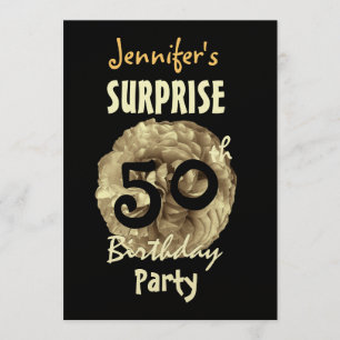 Invitation 60e Rose d'or personnalisé SURPRISE Birthday Frill