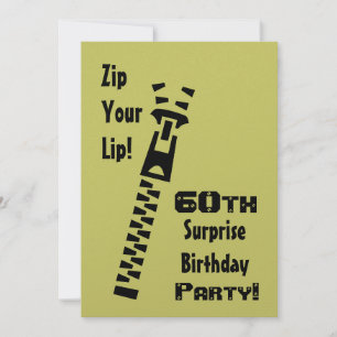 Invitation 60e SURPRISE Lime Anniversaire Fête Papier métalli