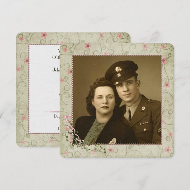 Invitation 60ème anniversaire avec photo I (Devant / Derrière)