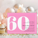 Invitation 60ème anniversaire de la version moderne rose et b<br><div class="desc">Modern Fun Rose and White Script 60th Birthday Invitation Vos invités sauront que ce sera une fête spéciale en regardant cette invitation!</div>