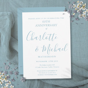 Invitation 60ème Mariage Diamond Anniversaire Élégant Script