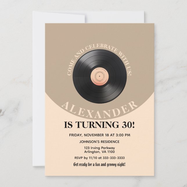 Invitation 60s Retro Super Adulte fête d'anniversaire n'impor (Devant)