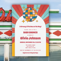 60s Retro Vinyl Music Baby shower neutre genre