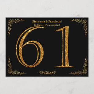 Invitation 61e anniversaire, styl Gatsby, parties scintillant