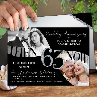 Invitation 63e anniversaire de mariage Moderne de Luxe