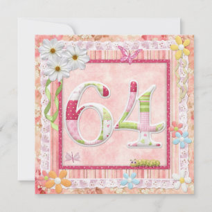 Invitation 64e anniversaire de style scrapbooking