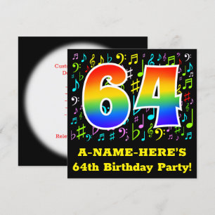 Invitation 64e anniversaire : Symboles de musique amusante, R