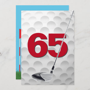Invitation 65e Anniversaire de la fête de golf Thème