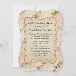 Invitation 65e anniversaire de la fête de Scroll Frame avec R