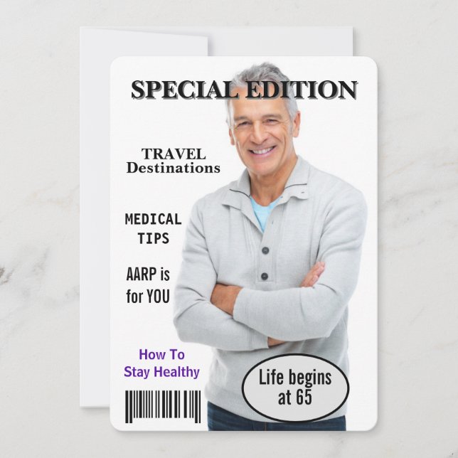 Invitation 65e anniversaire de la fête Magazine Couverture In (Devant)