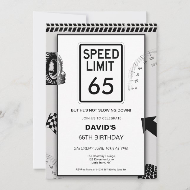 Invitation 65e anniversaire de la Limite de Vitesse  (Devant)