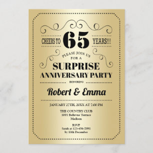 Invitation 65e anniversaire de la Surprise - Black Gold