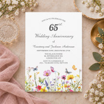 65e Anniversaire de Mariage Saphir Bleu Wildflower