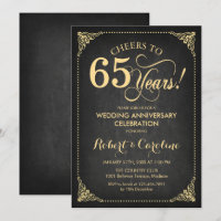 65e anniversaire de mariage - Tableau noir à la cr