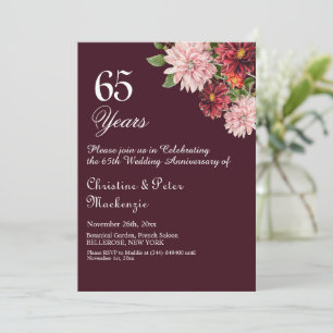 Invitation 65e anniversaire du Mariage Blue Sapphire Bourgogn