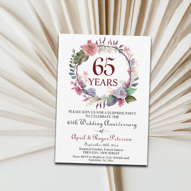 Invitation 65e anniversaire du Mariage surprise Blue Sapphire (Créateur téléchargé)