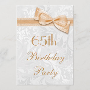 Invitation 65e anniversaire fête Damask et Faux Bow