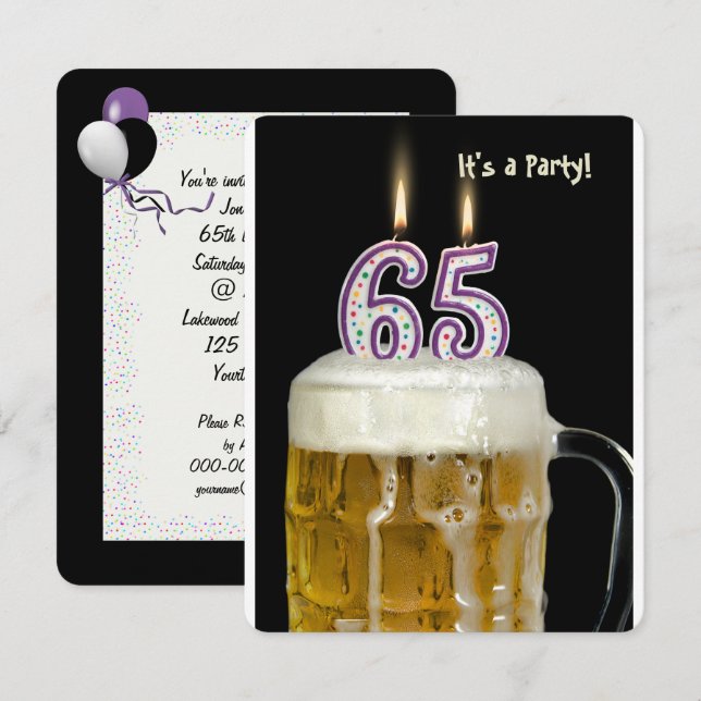 Invitation 65e anniversaire fête de la bière (Devant / Derrière)