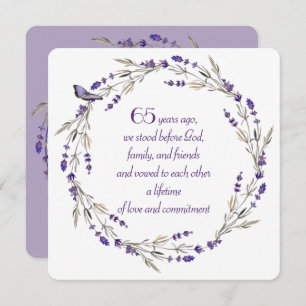 Invitation 65e anniversaire Lavender Wreath