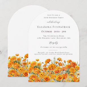 Invitation 65e Anniversaire Marigold Fleur d'Arch de Naissanc