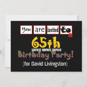 Invitation 65e Modèle d'invitation à la fête d'anniversaire S