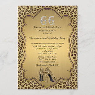Invitation 66e,Fête d'anniversaire 66e,Chaussures à talons ha