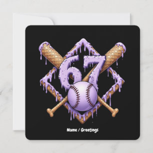 Invitation 67 Ice Cream Drip Baseball Mème Drôle Retro Sport