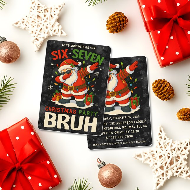 Invitation 67 Meme Six Seven Bruh Drôle de Noël 6 7 (Créateur téléchargé)